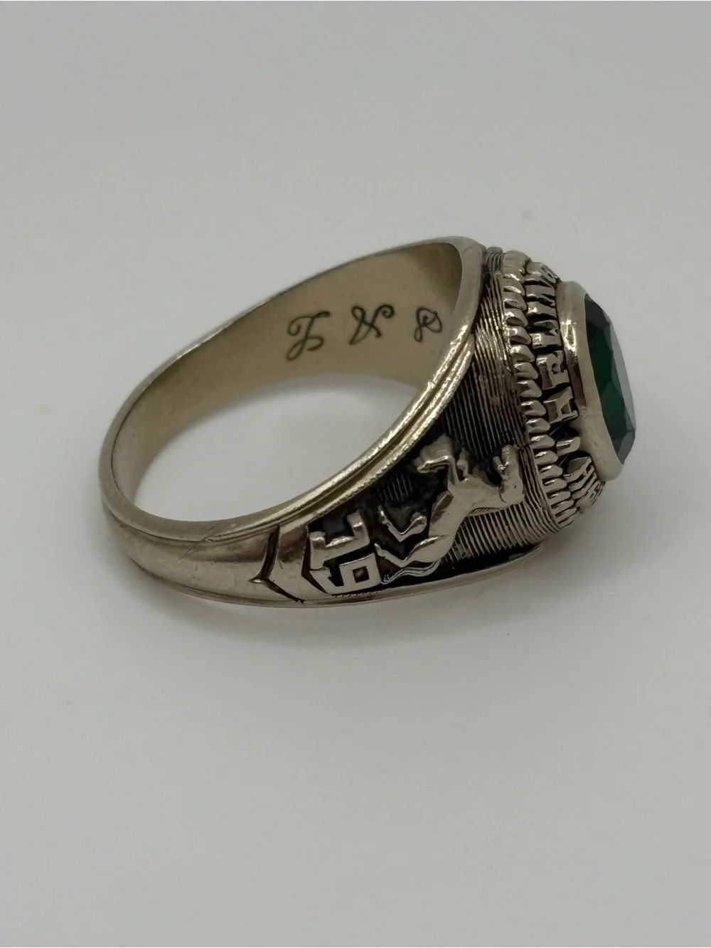 1971 Arlington High School Haltom 10K White Gold Class Ring Sz 7 7g Vintage